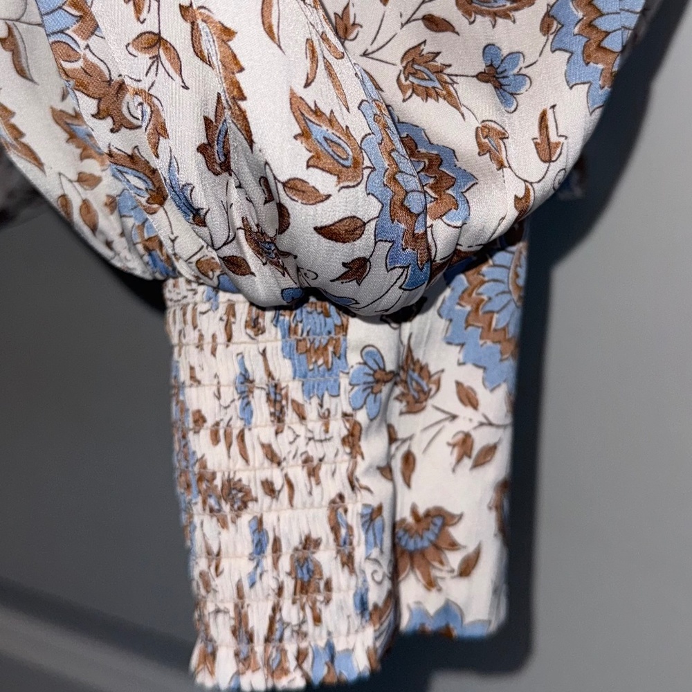 ANTHROPOLOGIE Button-Front Peasant Blouse Print sz 2x - Picture 7 of 11